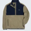 Hot Finisterre Men's Axiom 1/4 Snap Fleece WillowGreen/Navy/Olive