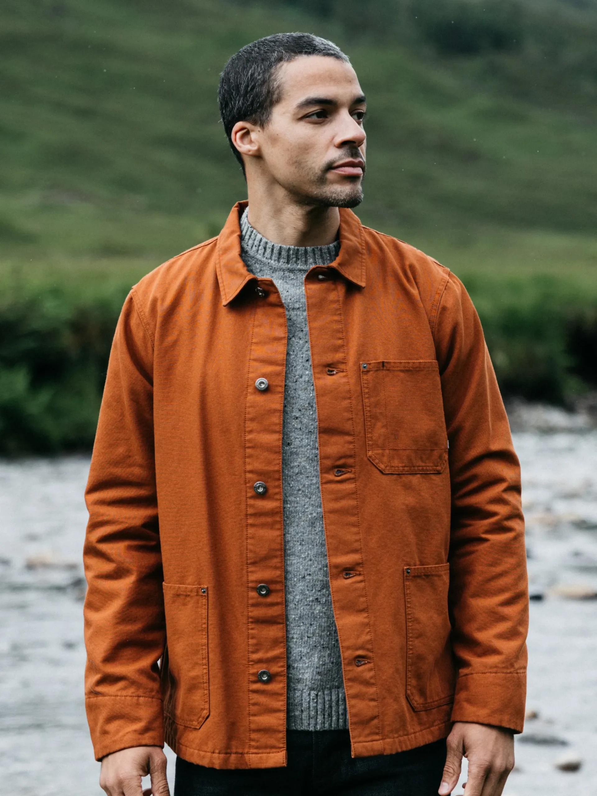 Store Finisterre Men's Basset Flannel Lined Jacket Sable