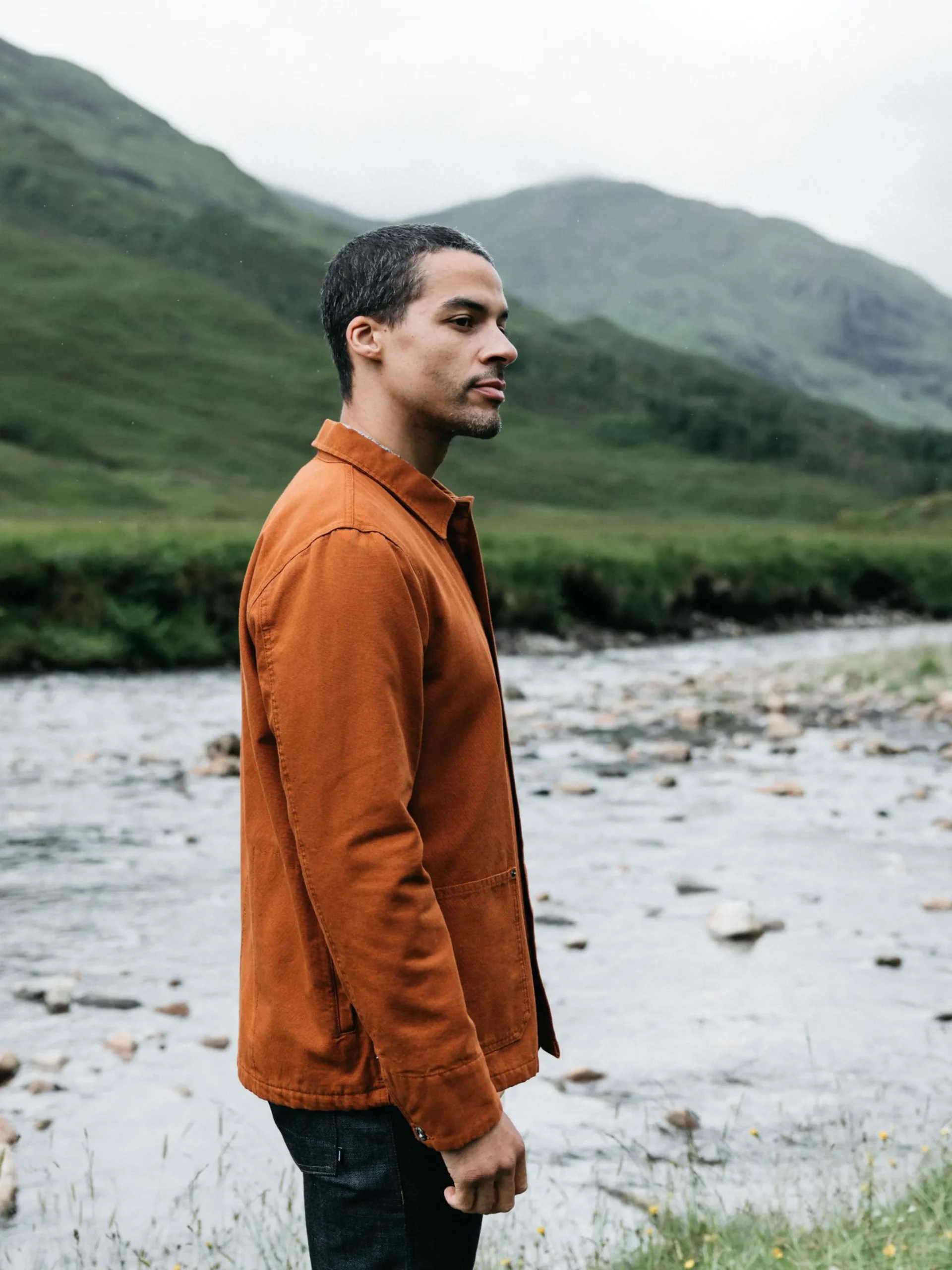 Store Finisterre Men's Basset Flannel Lined Jacket Sable