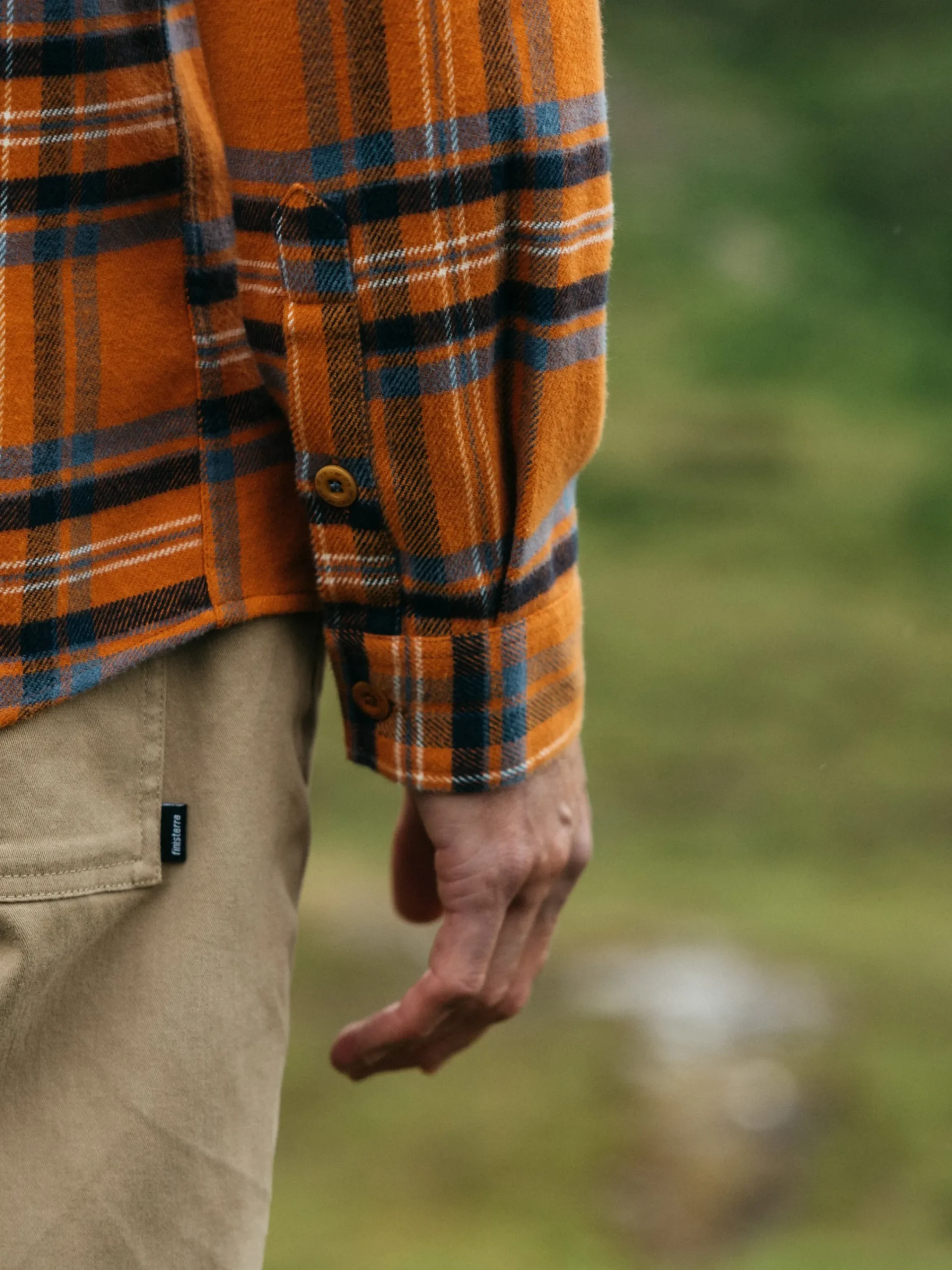 New Finisterre Men's Beardsmore Shirt HarvestGoldCheck