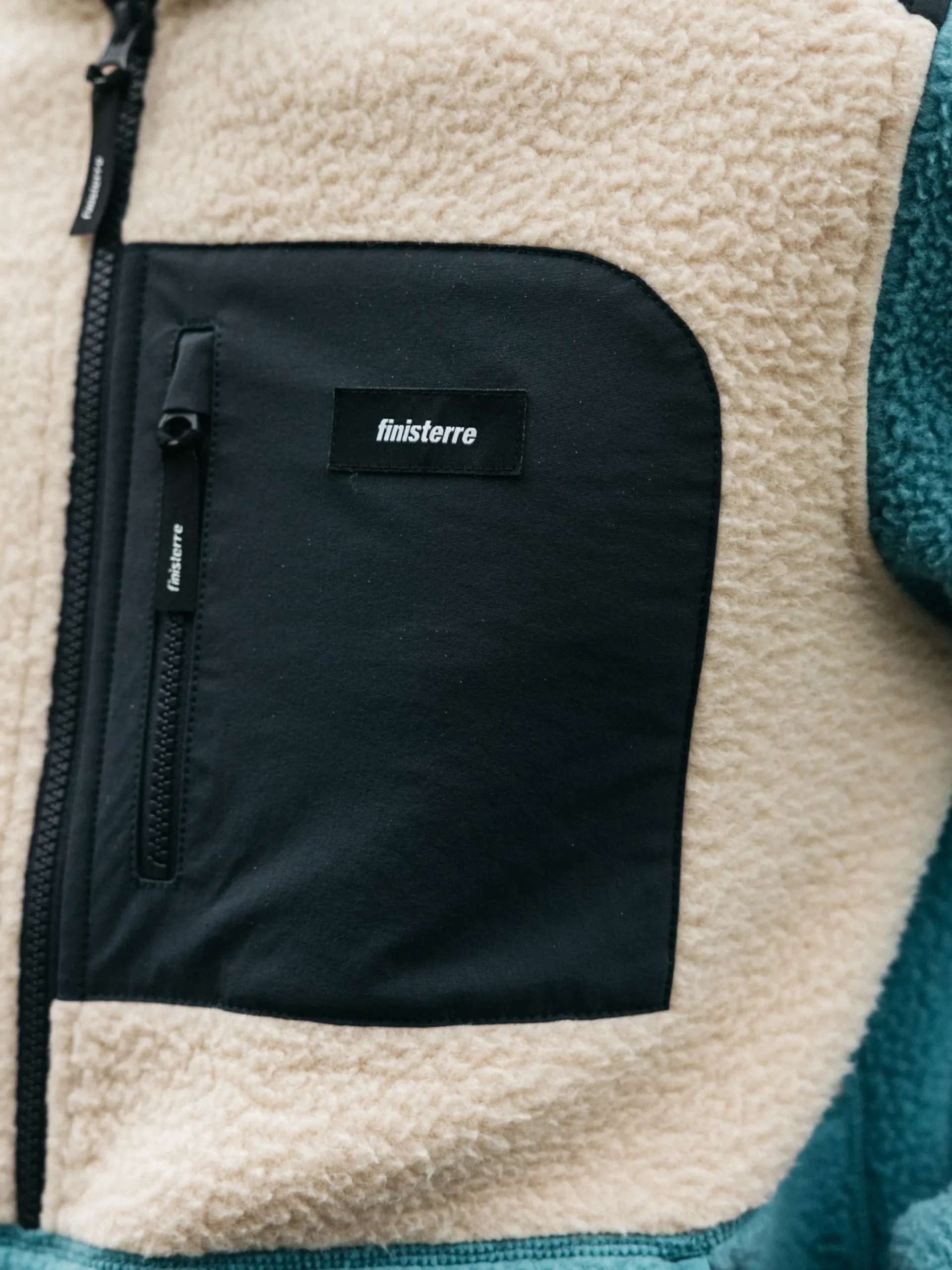 Best Finisterre Men's Bolster 1/4 Zip Fleece OceanStorm/Oatmeal