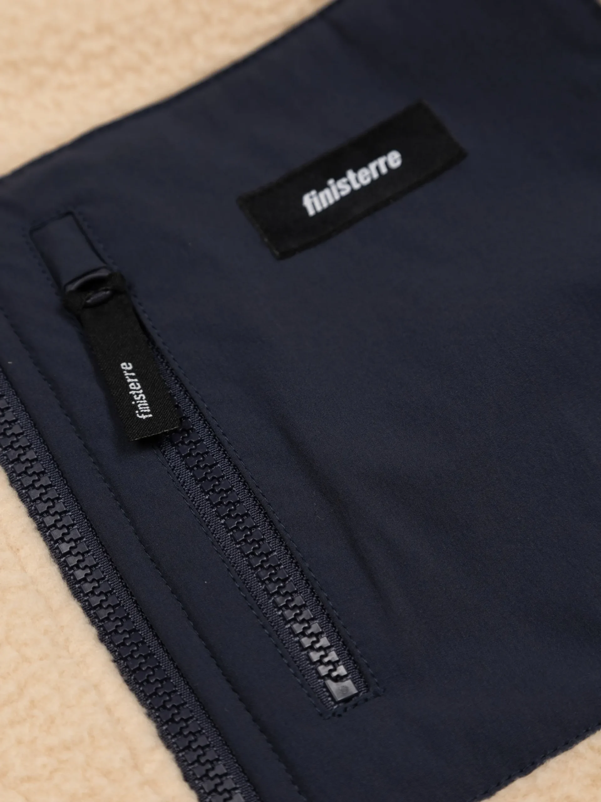 Best Finisterre Men's Bolster 1/4 Zip Fleece OceanStorm/Oatmeal