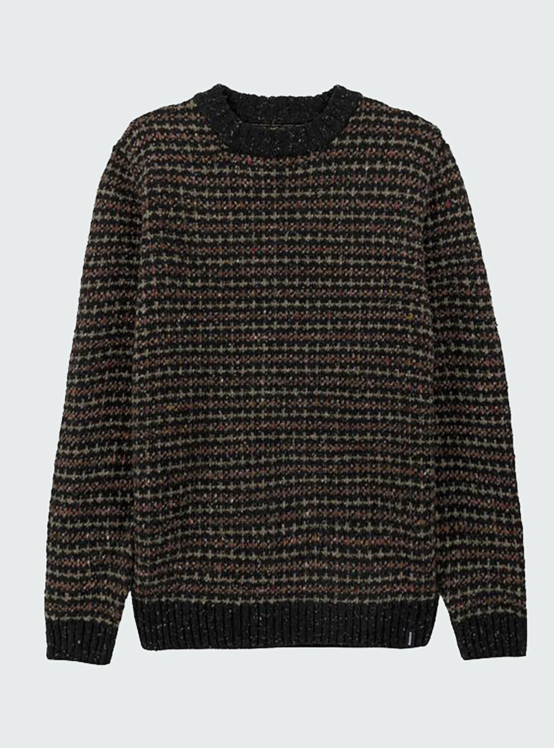New Finisterre Men's Bowers Sweater Black/Rosewood/WillowGreen