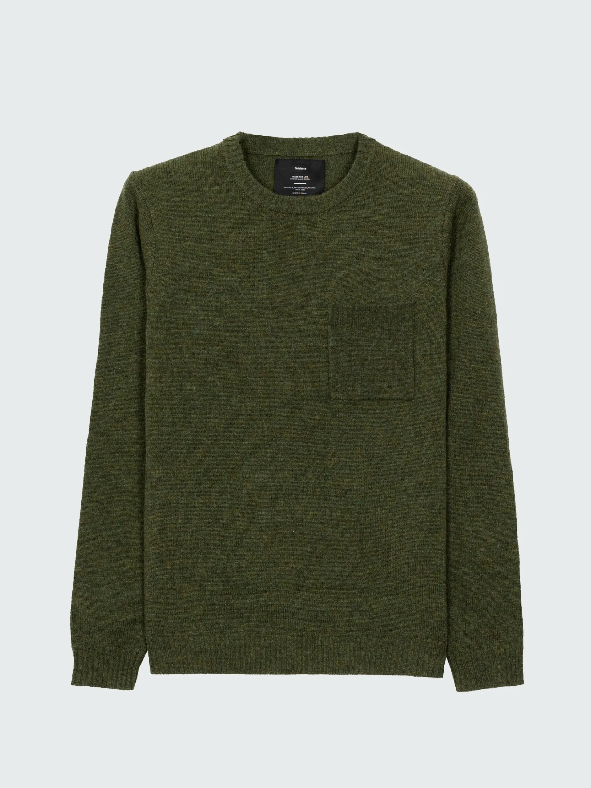 Clearance Finisterre Men's Cavan Pocket Knit Sweater Olive