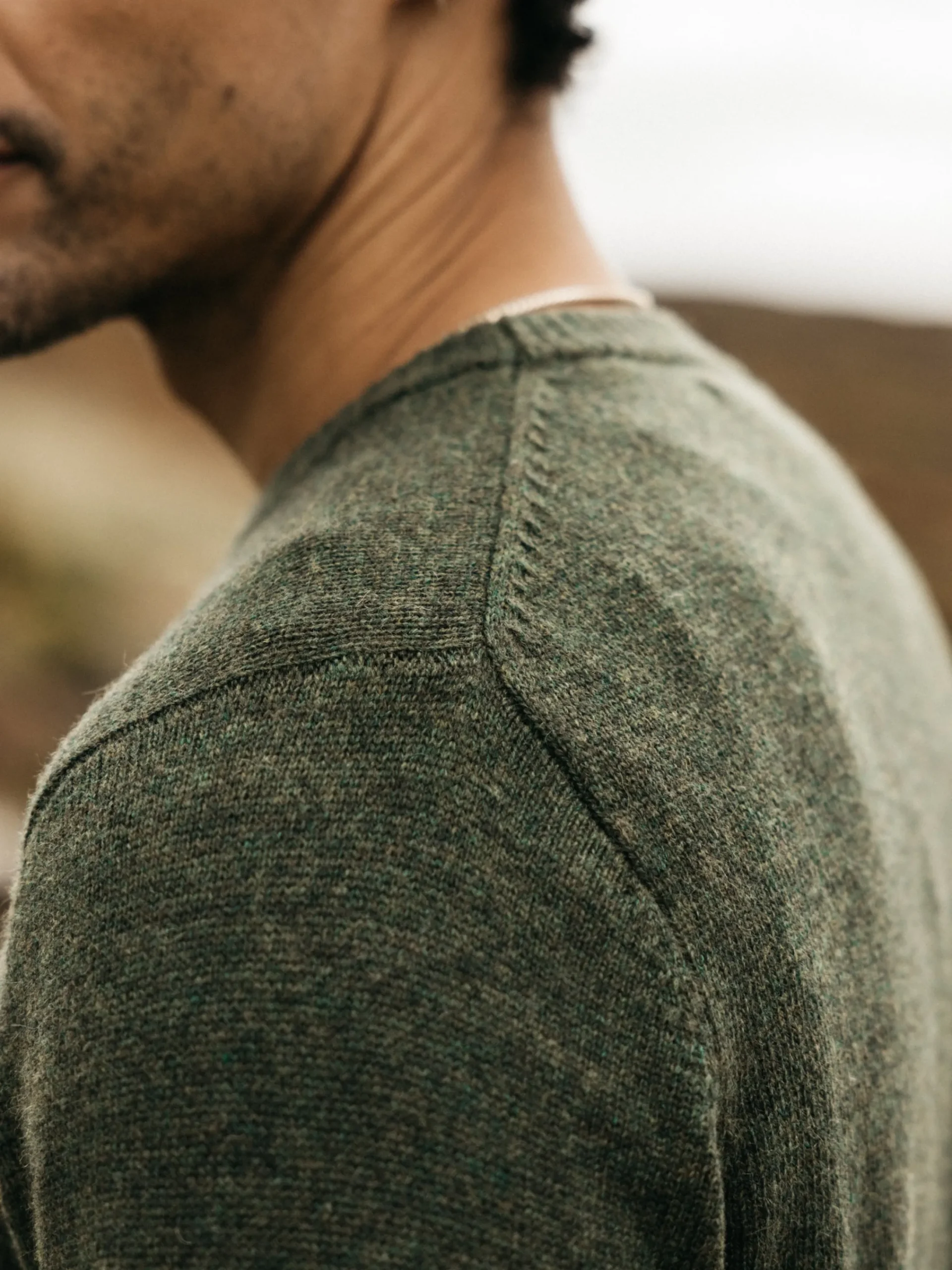 Clearance Finisterre Men's Cavan Pocket Knit Sweater Olive