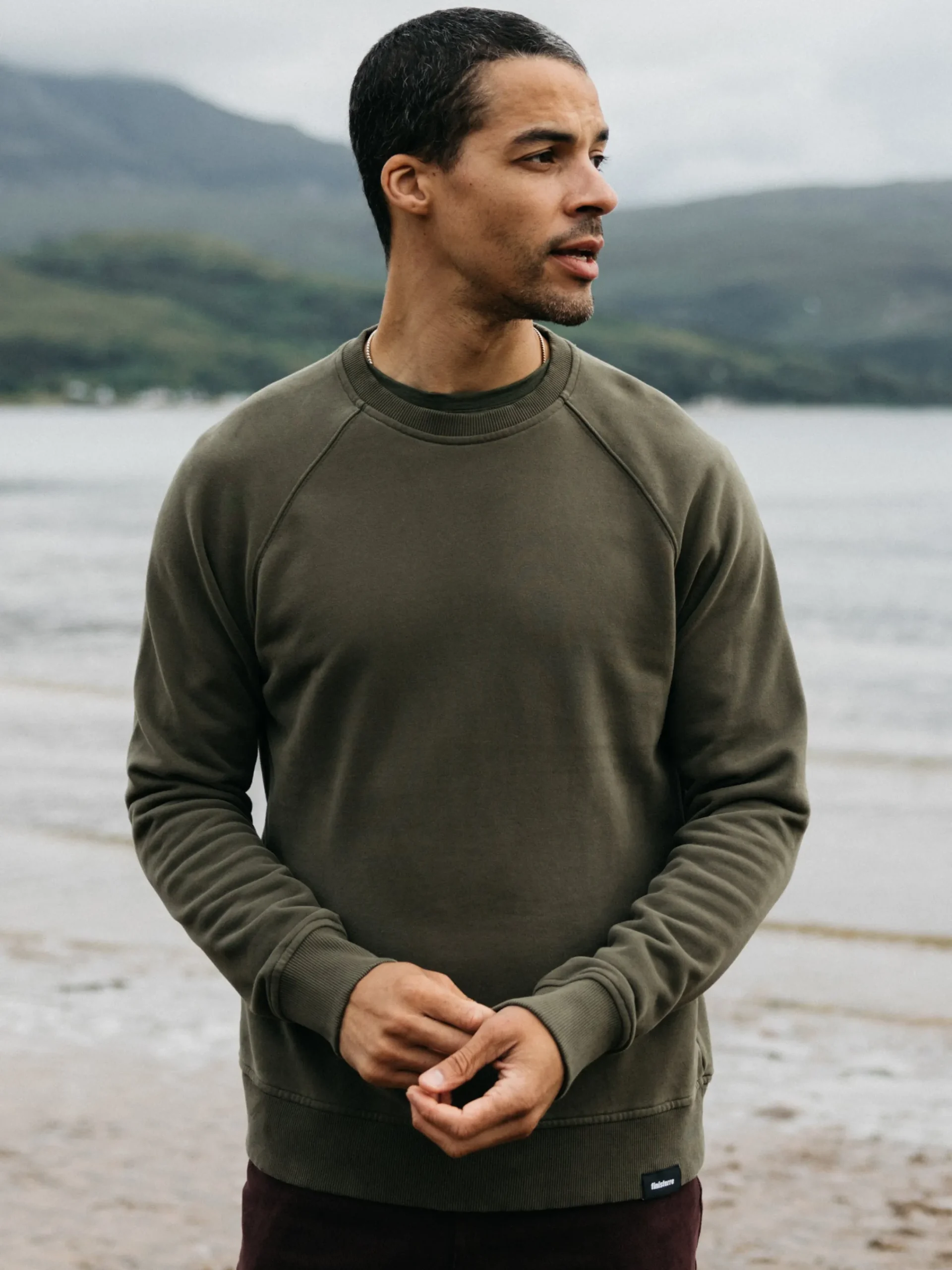 Online Finisterre Men's Coho Sweatshirt Olive