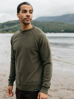 Online Finisterre Men's Coho Sweatshirt Olive