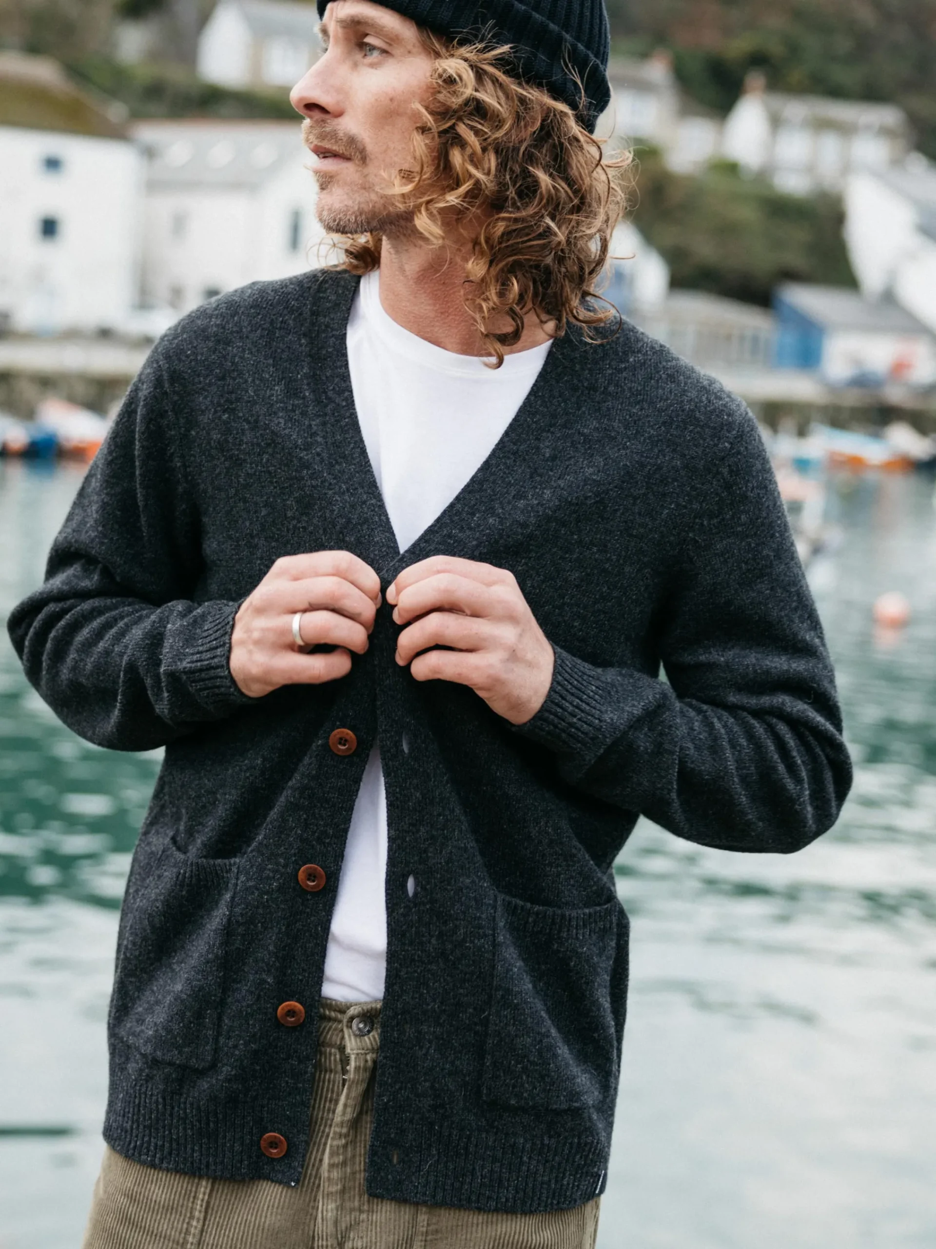 Outlet Finisterre Men's Columba Cardigan Raven