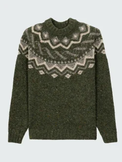 Best Sale Finisterre Men's Cormoran Fair Isle Sweater Olive