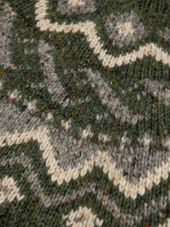 Best Sale Finisterre Men's Cormoran Fair Isle Sweater Olive