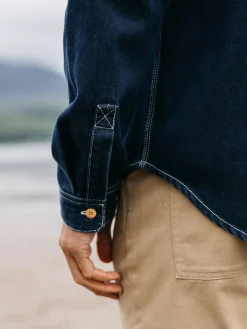 Hot Finisterre Men's Eddystone Denim Shirt WashedDenim