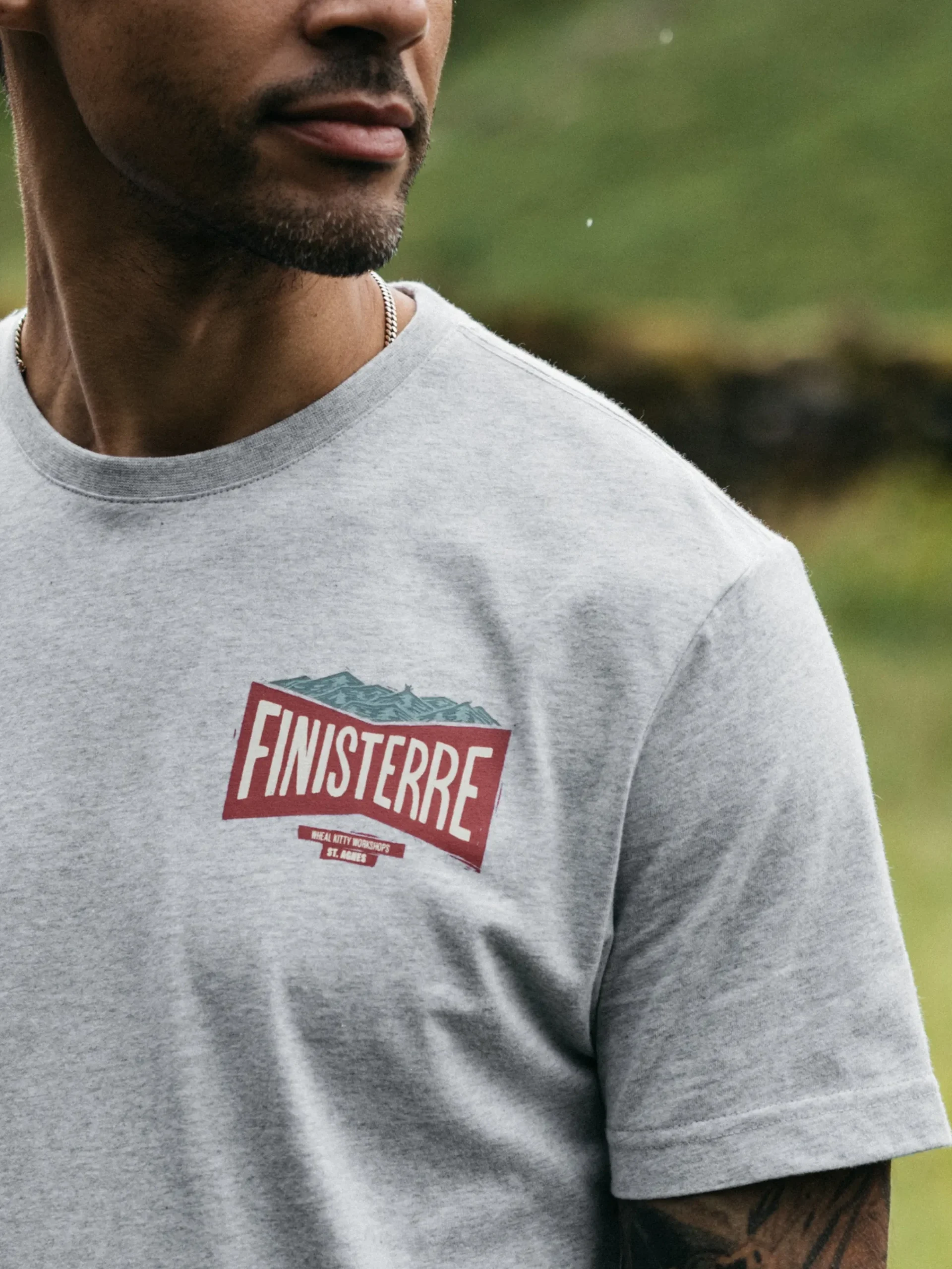 Cheap Finisterre Men's Emblem T-Shirt GreyMarl