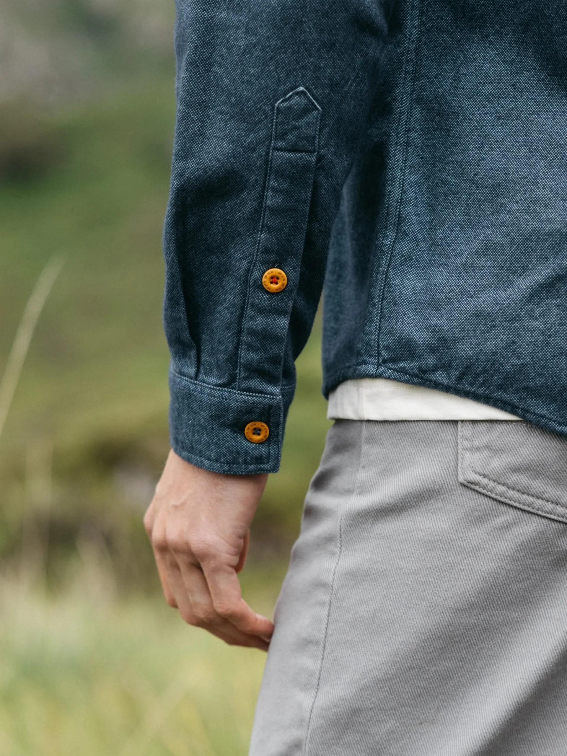 Shop Finisterre Men's Gylly Shirt OceanDobby
