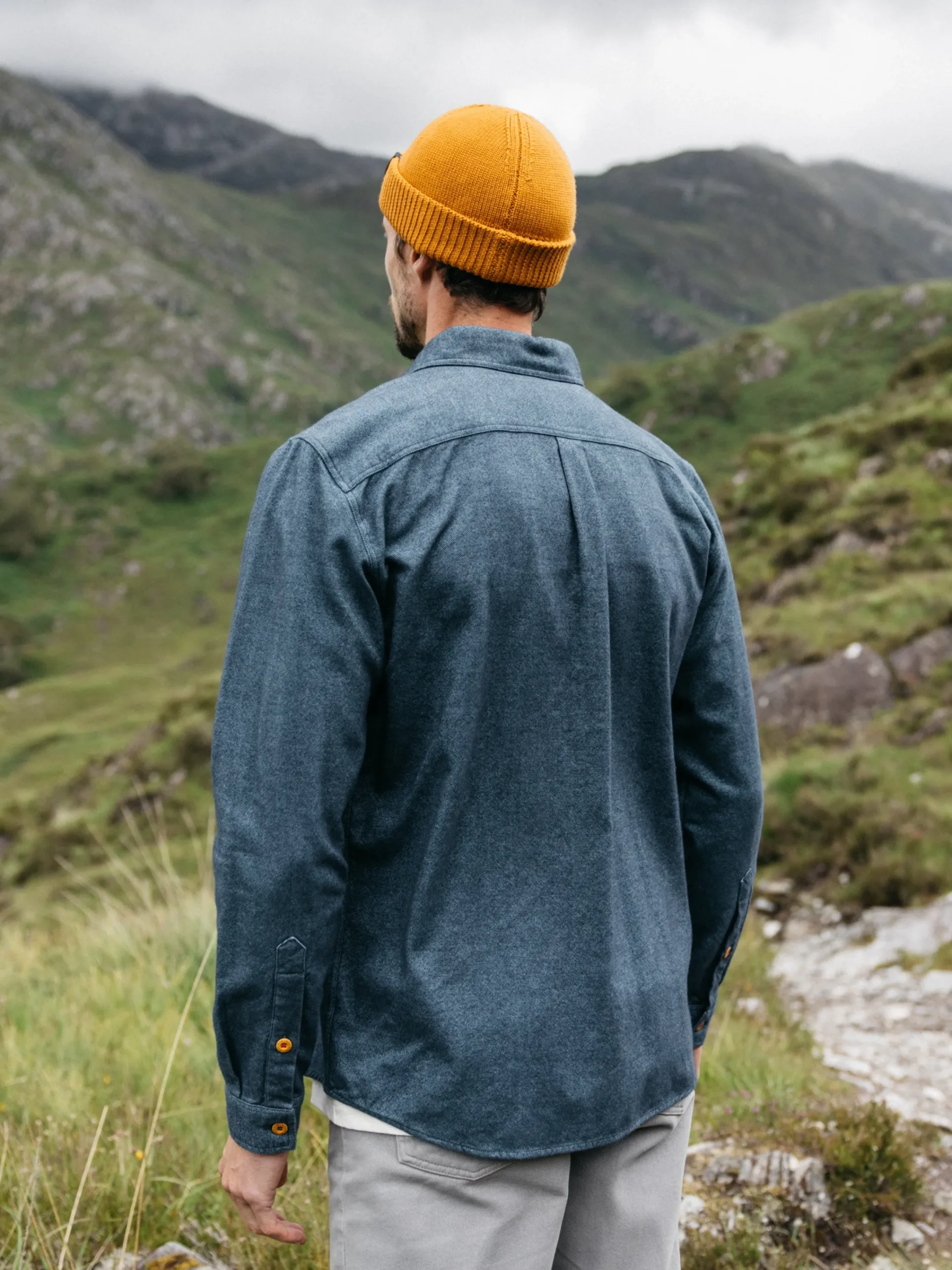 Shop Finisterre Men's Gylly Shirt OceanDobby