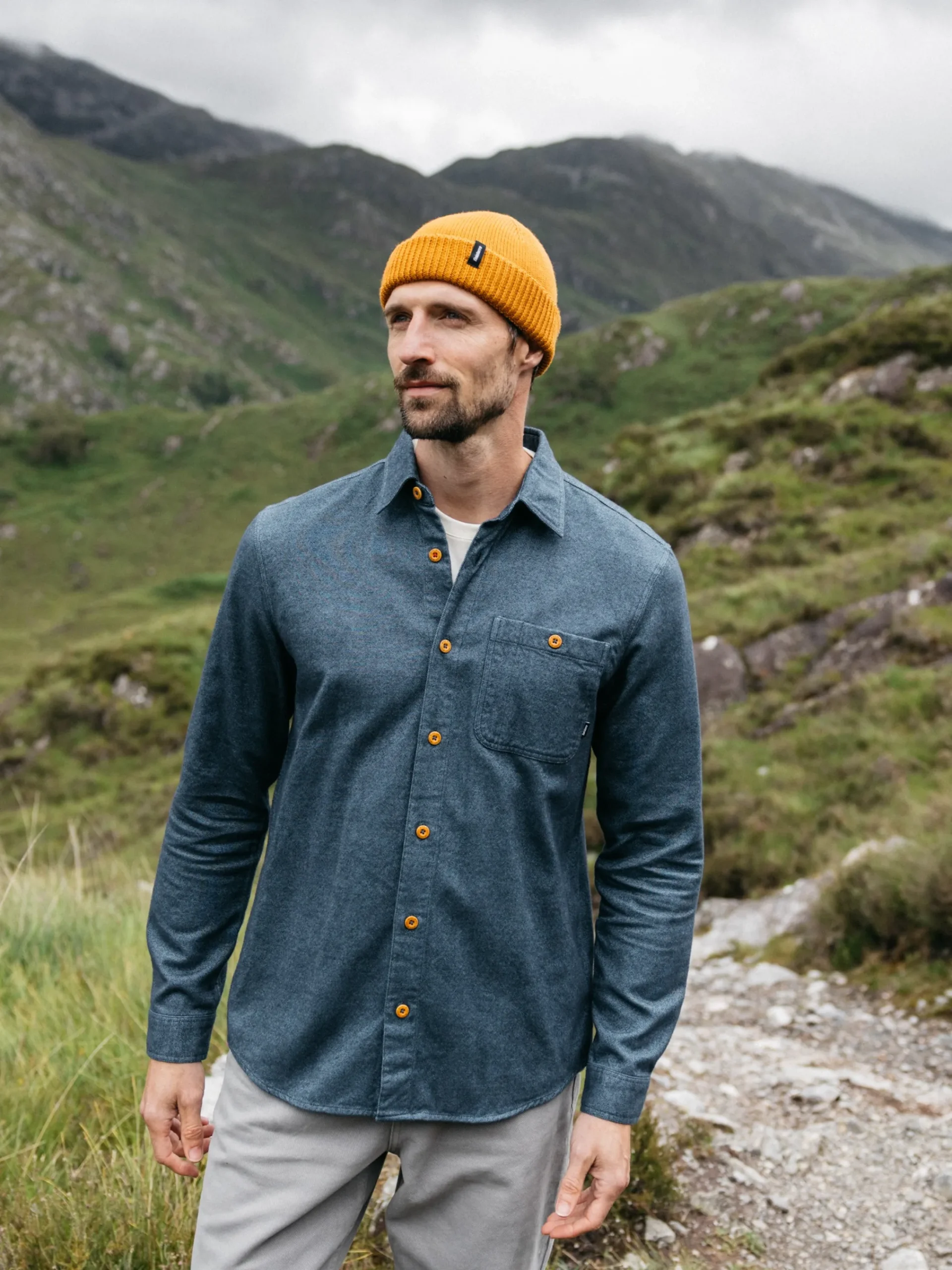 Shop Finisterre Men's Gylly Shirt OceanDobby