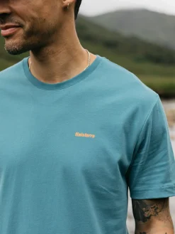 Cheap Finisterre Men's Harlyn Logo T-Shirt OceanStorm