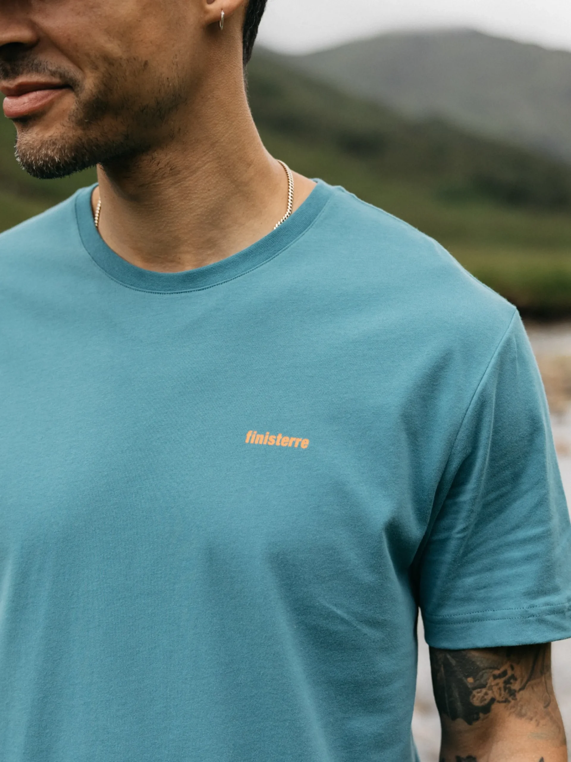 Cheap Finisterre Men's Harlyn Logo T-Shirt OceanStorm