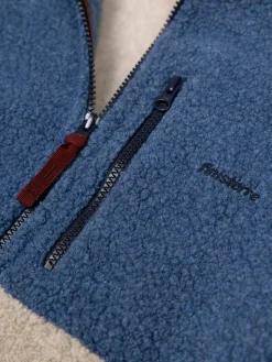 Discount Finisterre Men's Hegen 1/4 Zip Wool Fleece CoastalFjord/Oatmeal