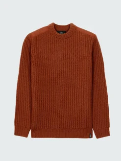 Fashion Finisterre Men's Needus Patched Crew Knit Sweater DarkRosewood