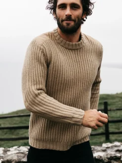 Best Sale Finisterre Men's Needus Patched Crew Knit Sweater Flint