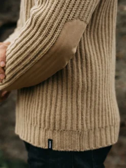 Best Sale Finisterre Men's Needus Patched Crew Knit Sweater Flint