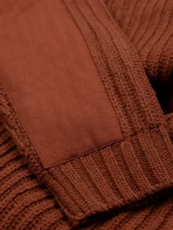 Fashion Finisterre Men's Needus Patched Crew Knit Sweater DarkRosewood