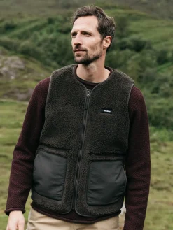 Outlet Finisterre Men's Orsik Fleece Vest RavenBlack