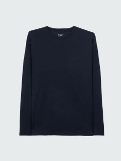 New Finisterre Men's Seeker Merino Long Sleeve T-Shirt Navy
