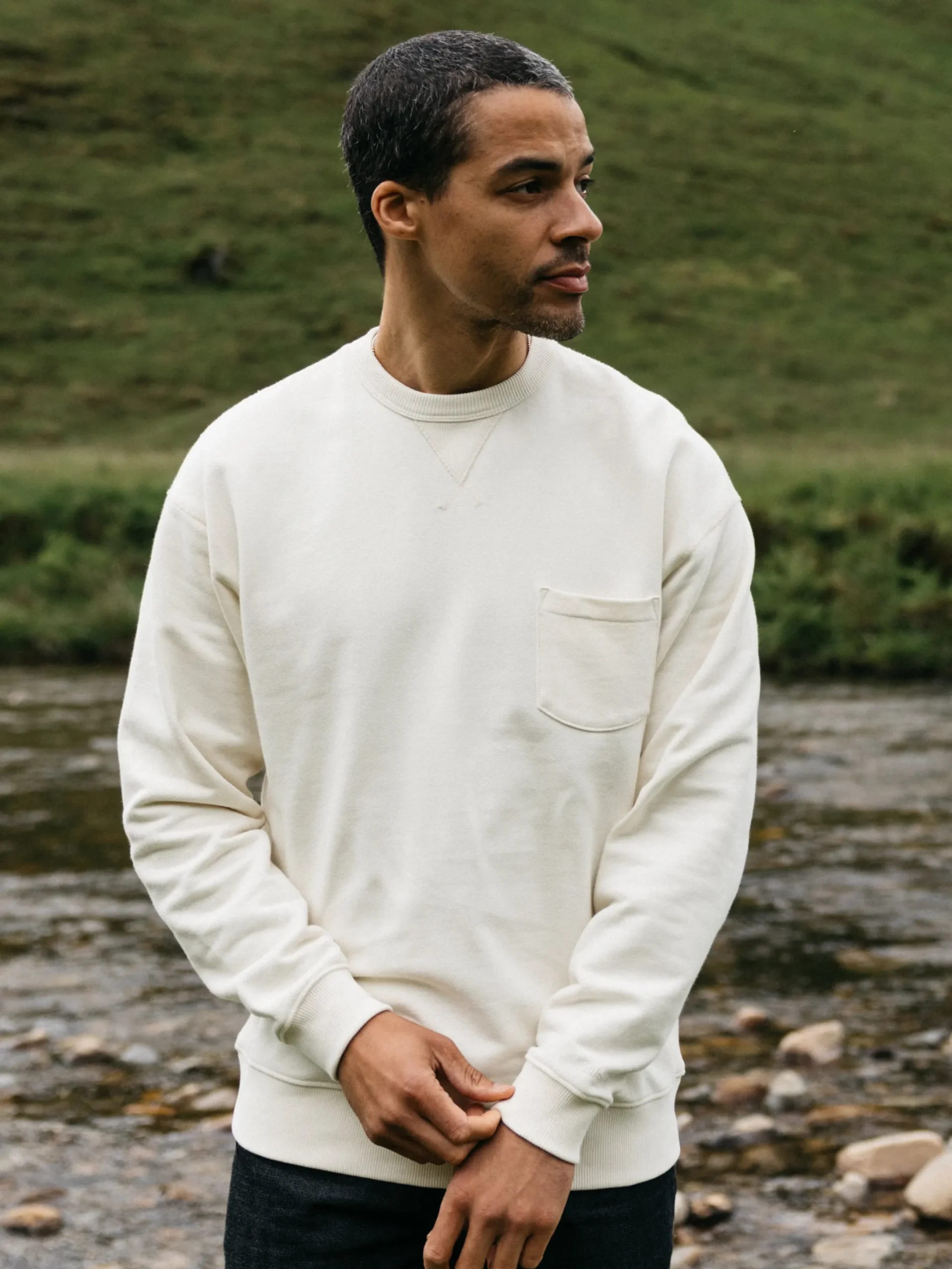 Clearance Finisterre Men's Serpentine Sweatshirt Ecru