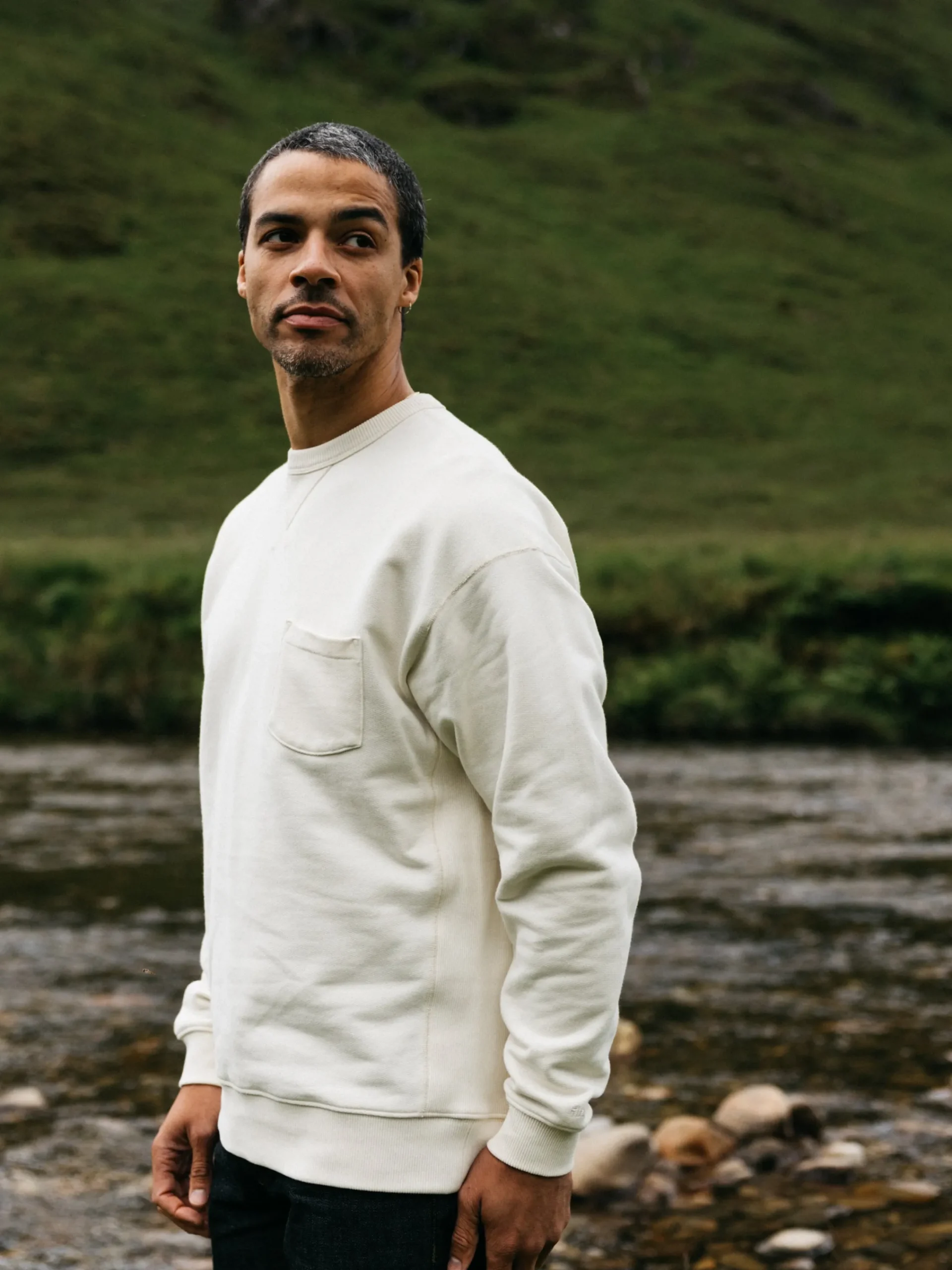 Clearance Finisterre Men's Serpentine Sweatshirt Ecru