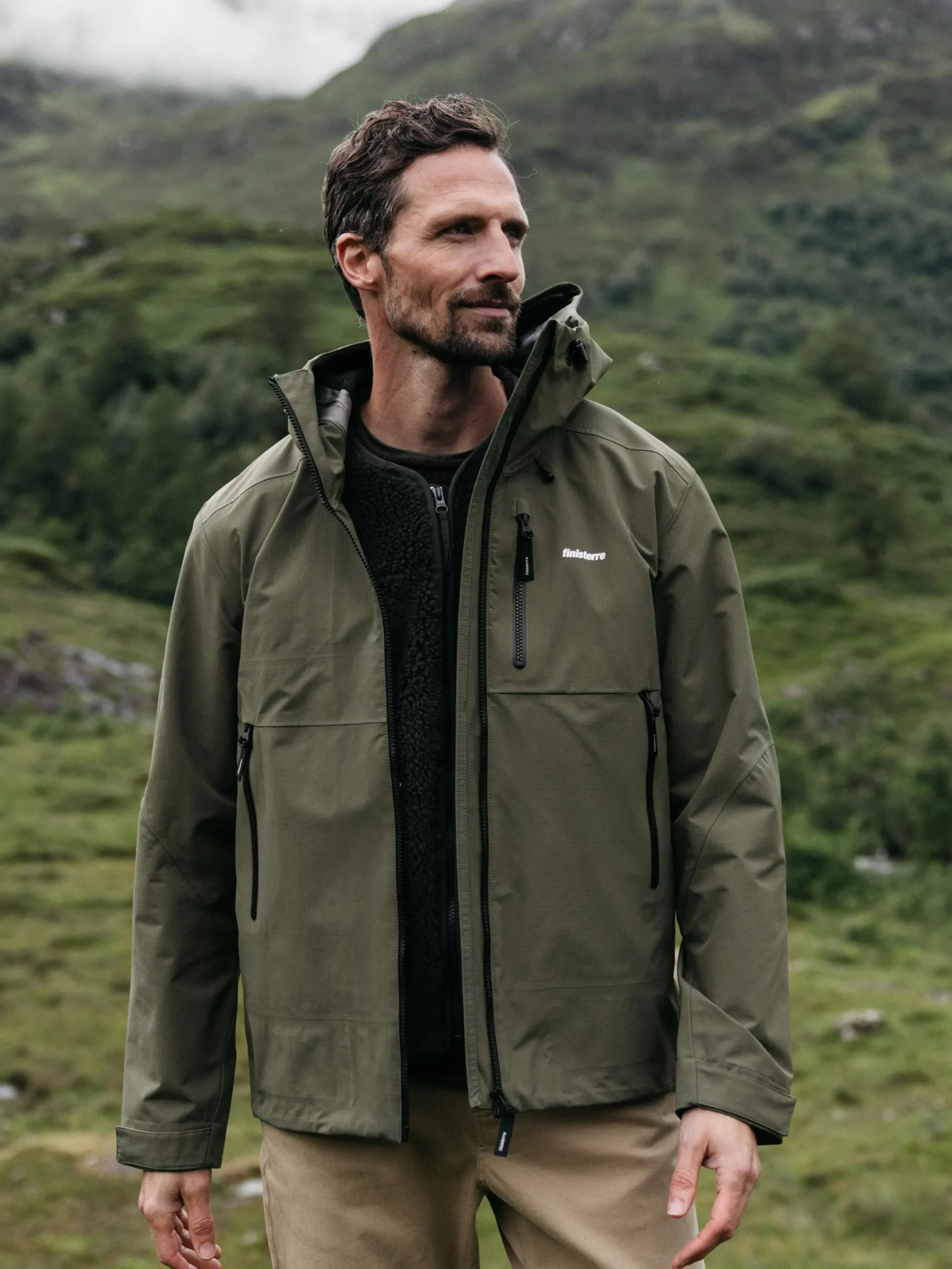 Fashion Finisterre Men's Stormbird Waterproof Jacket Olive