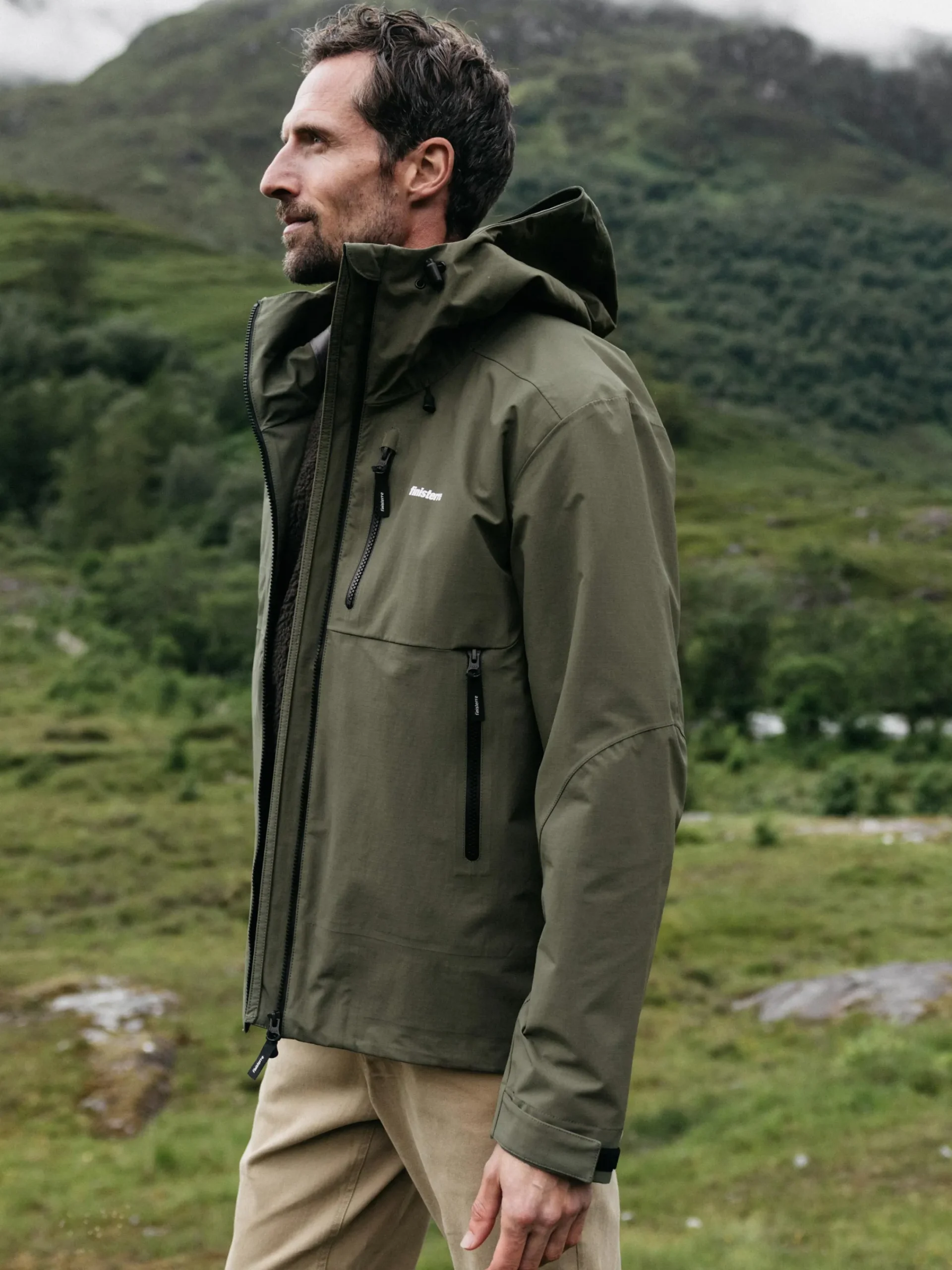 Fashion Finisterre Men's Stormbird Waterproof Jacket Olive