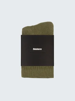 Outlet Finisterre Rossby Ankle Sports Sock Olive/Ecru