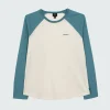Clearance Finisterre Women's Bailey Long Sleeve T-Shirt Ecru/OceanStorm