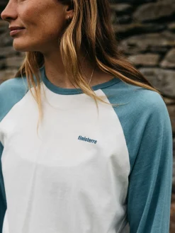 Clearance Finisterre Women's Bailey Long Sleeve T-Shirt Ecru/OceanStorm