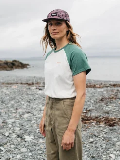 Best Sale Finisterre Women's Bailey T-Shirt Ecru/PineShadow