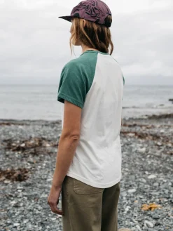 Best Sale Finisterre Women's Bailey T-Shirt Ecru/PineShadow