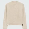Discount Finisterre Women's Berneray Cable Crew Sweater PebbleGrey