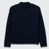 Clearance Finisterre Women's Blanket Stitch Taran Sweater Navy
