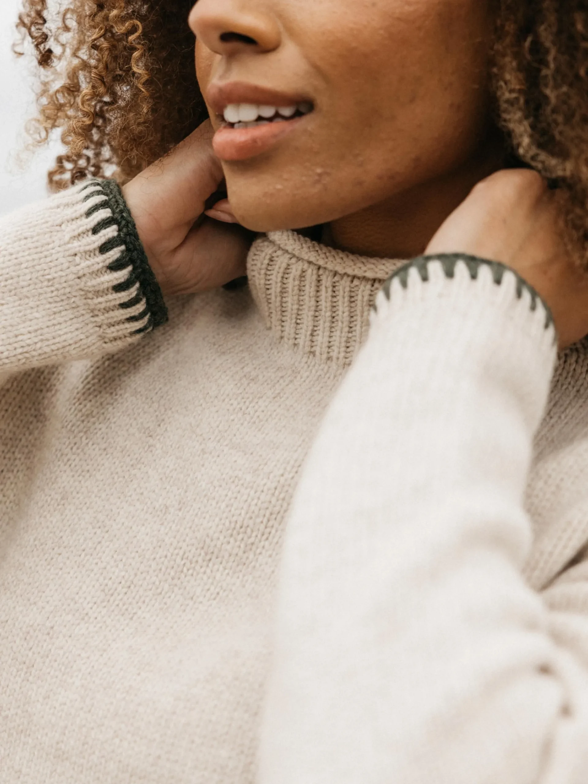 Flash Sale Finisterre Women's Blanket Stitch Taran Sweater Oatmeal