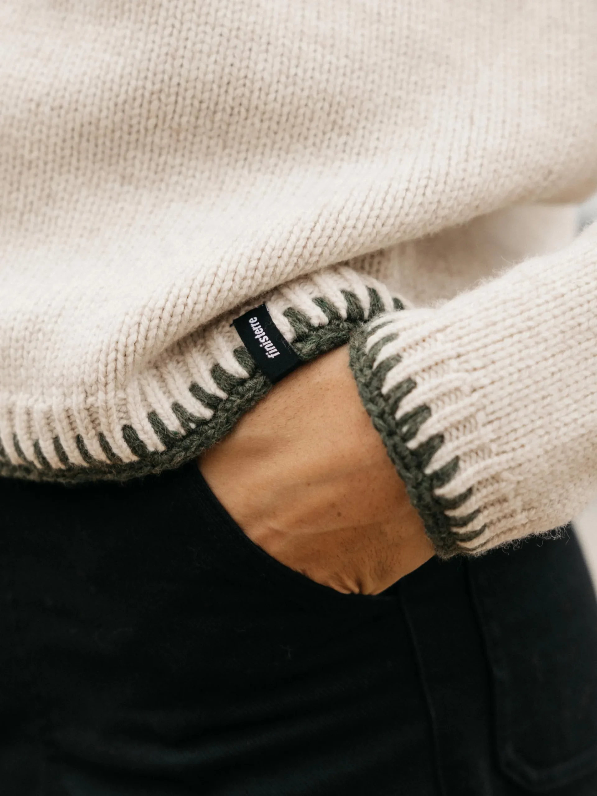 Flash Sale Finisterre Women's Blanket Stitch Taran Sweater Oatmeal