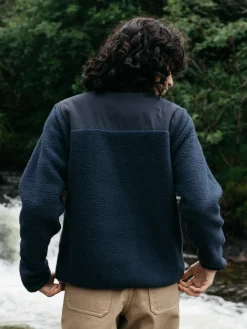 Outlet Finisterre Women's Bolster 1/4 Zip Fleece Navy/OceanStorm/HeatherMist