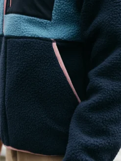 Outlet Finisterre Women's Bolster 1/4 Zip Fleece Navy/OceanStorm/HeatherMist