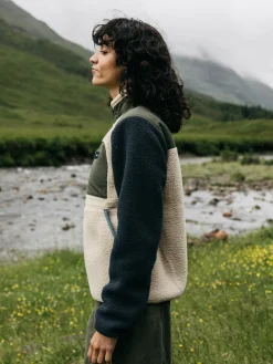 Outlet Finisterre Women's Bolster Full Zip Fleece Navy/Oatmeal/Olive