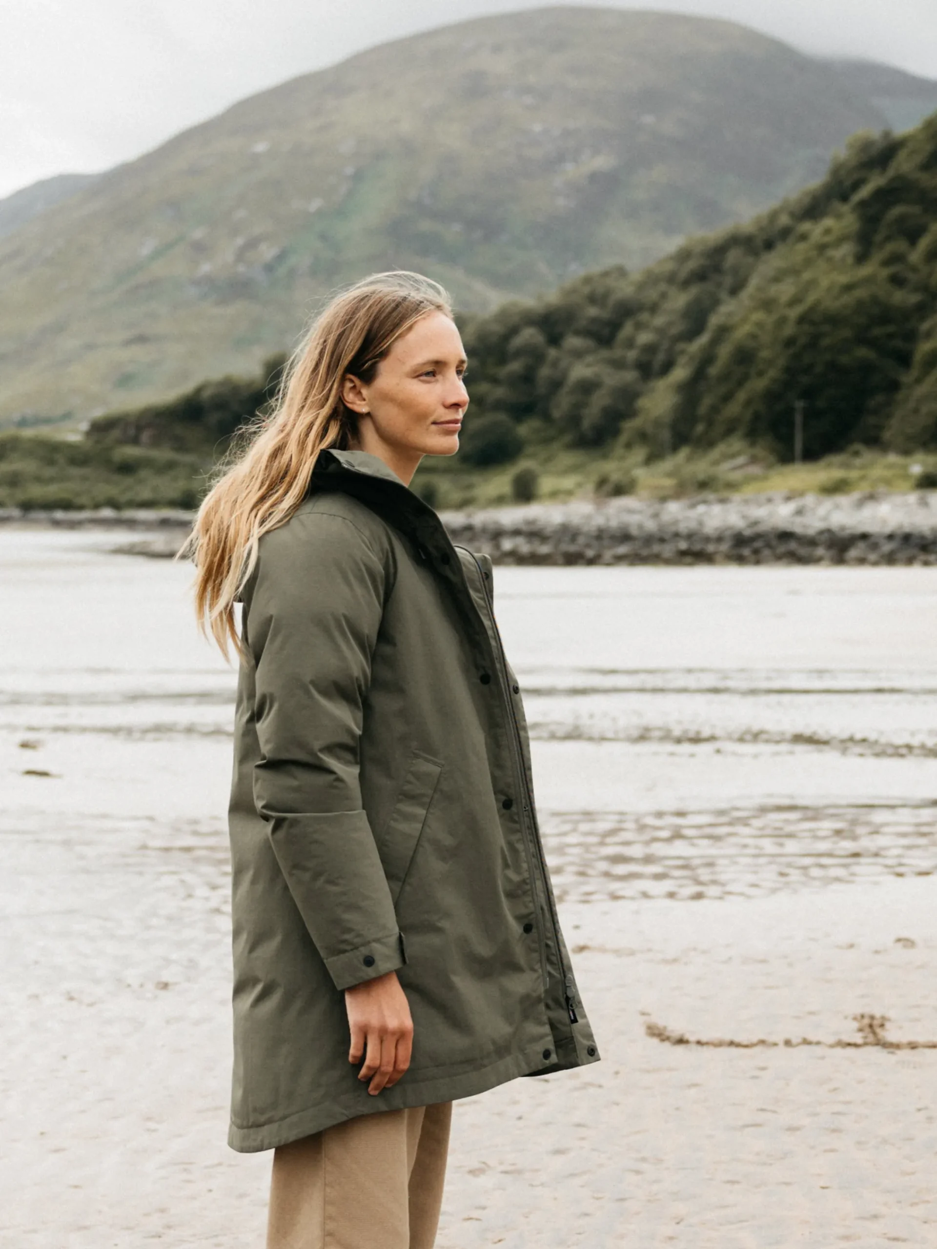 Shop Finisterre Women's Caelus Waterproof Parka Olive