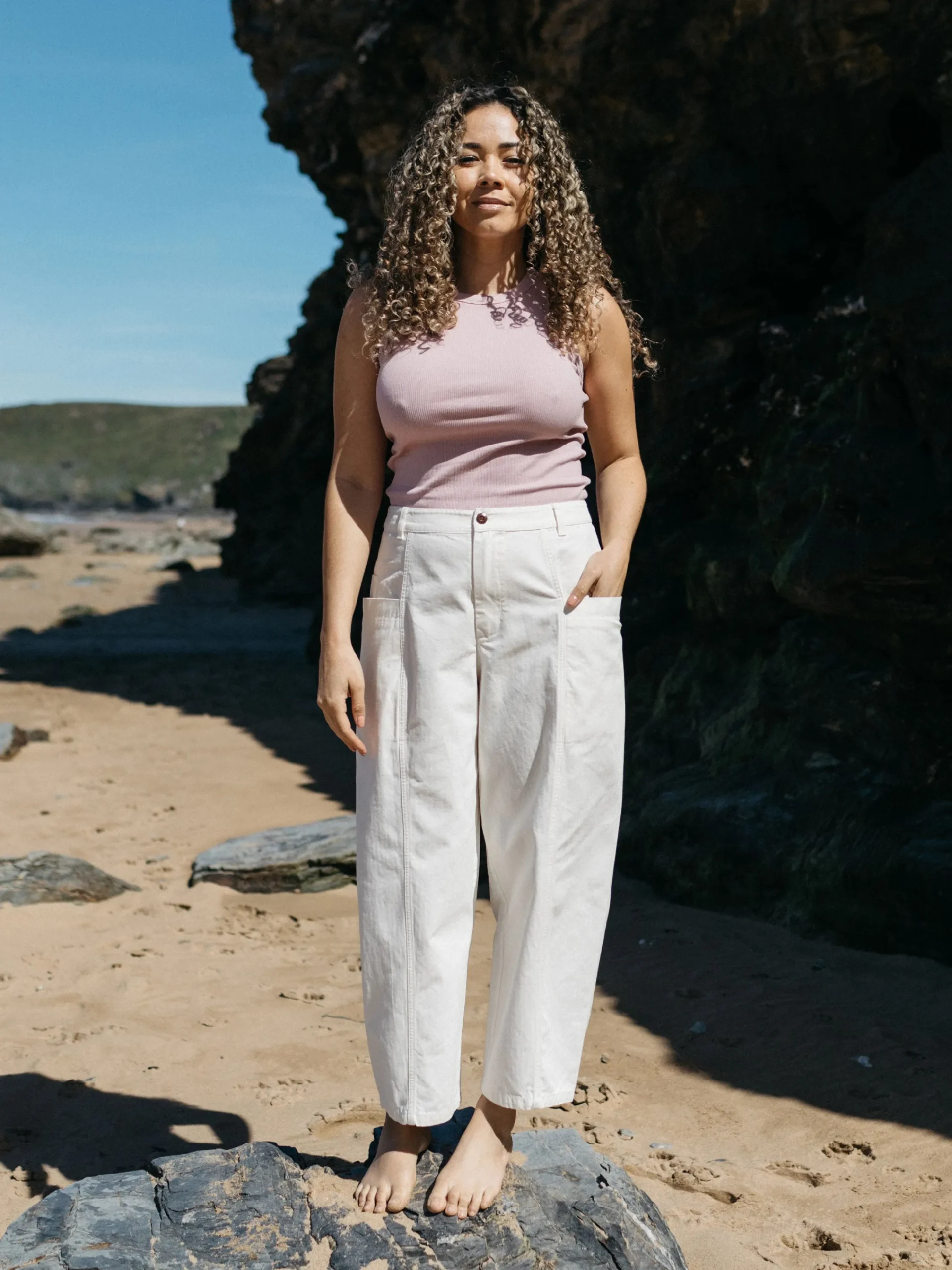Shop Finisterre Women's Croft Workwear Balloon Pant Ecru