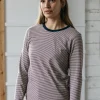 Cheap Finisterre Women's Eldon Long Sleeve T-Shirt Fig/Ecru