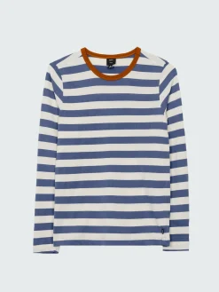 Discount Finisterre Women's Eldon Long Sleeve T-Shirt CoastalFjord/Ecru