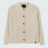 Hot Finisterre Women's Ennis Cable Knit Cardigan Oatmeal