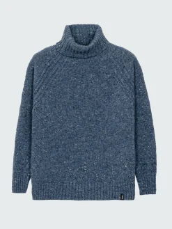 New Finisterre Women's Farne Roll Neck Knit Sweater Indigo